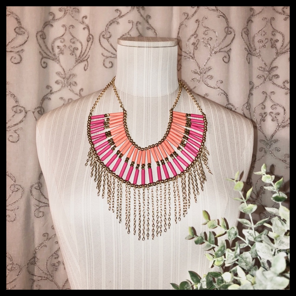 🚫 SOLD • NECKLACE • PINK & ORANGE
